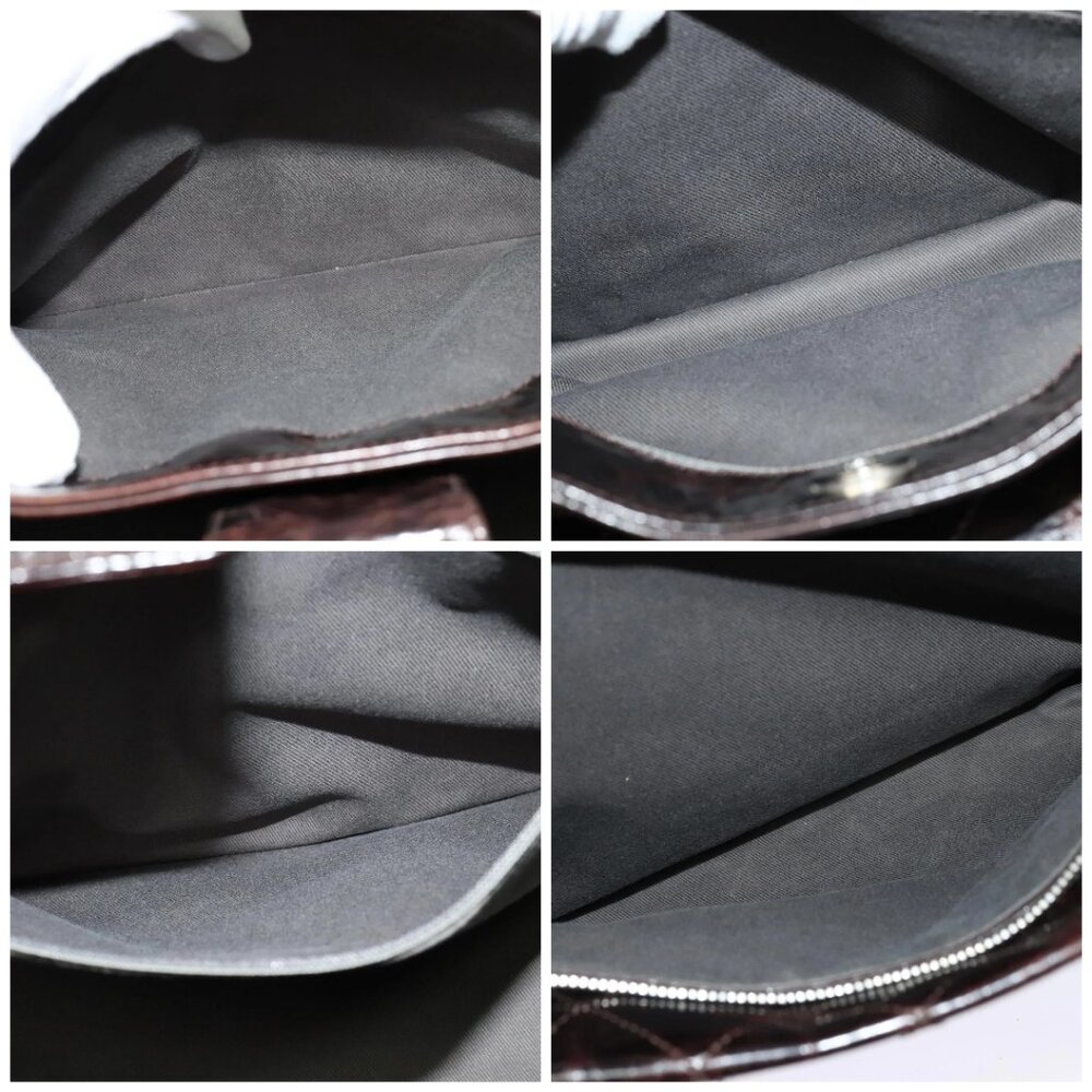 CHANEL Matelasse COCO Mark Hand Bag Patent leather Dark Brown - Picture 15 of 16